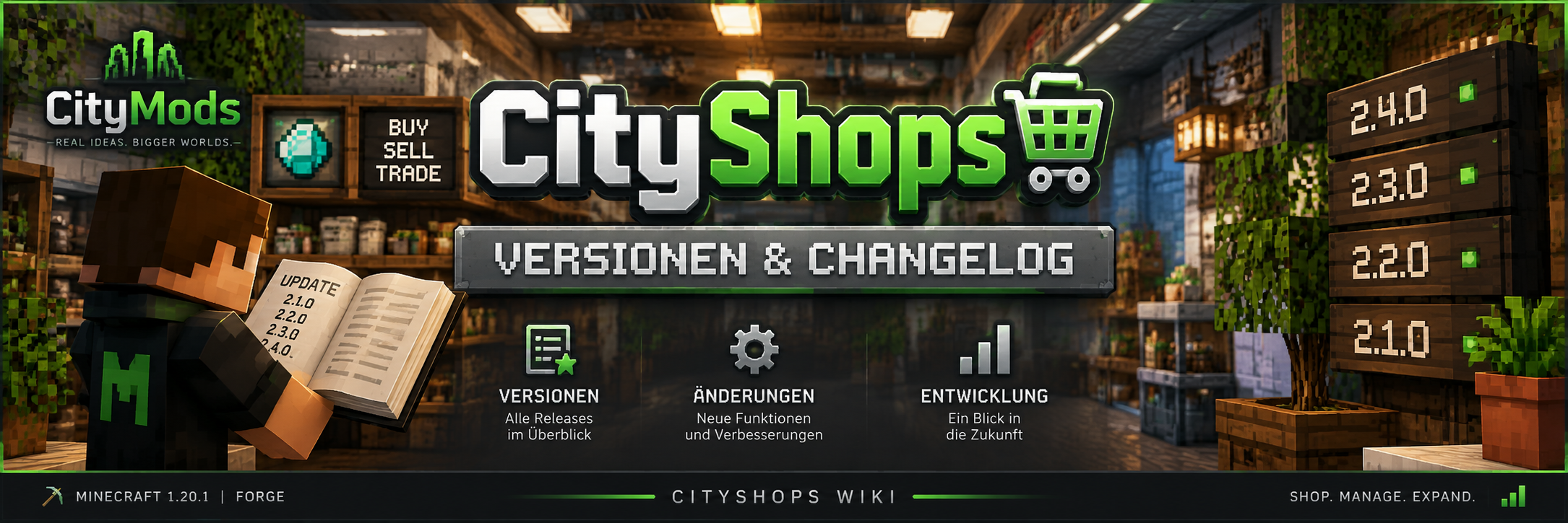 CityShops Versionen & Changelog